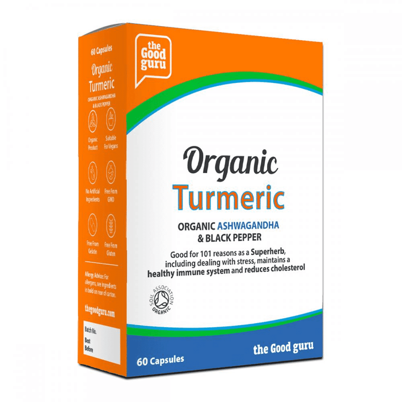 the Good guru Organic Turmeric, Organic Ashwagandha & Black Pepper 60s