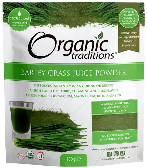 Organic Traditions Barley Grass Juice Powder 150g - Dennis the Chemist