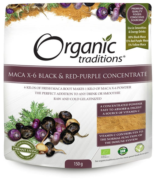 Organic Traditions Maca X-6 Black and Red-Purple 150g - Dennis the Chemist