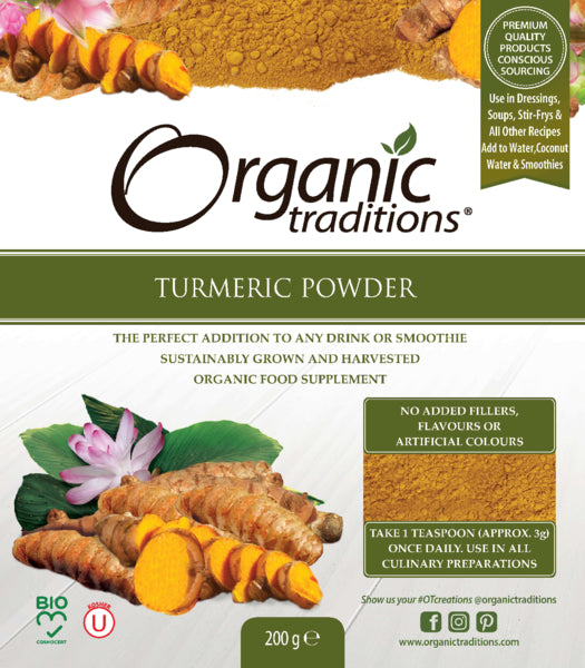 Organic Traditions Turmeric Powder 200g - Dennis the Chemist
