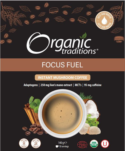 Organic Traditions Focus Fuel Instant Mushroom Coffee 140g - Dennis the Chemist