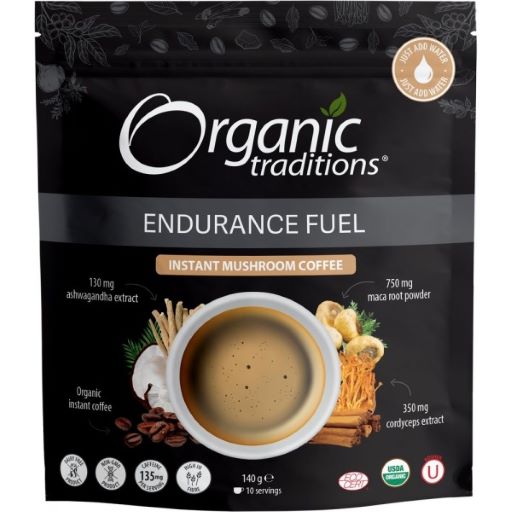 Organic Traditions Endurance Fuel Instant Mushroom Coffee 140g - Dennis the Chemist