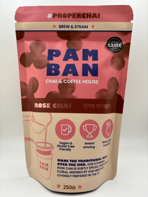 Pamban Chai & Coffee House Brew & Strain Rose Chai 250g - Dennis the Chemist