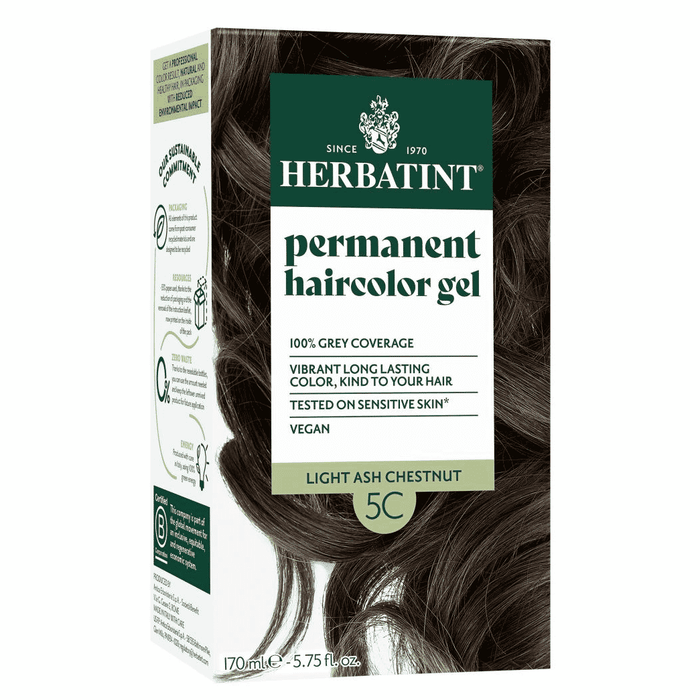 Herbatint Permanent Hair Color Gel 5C Light Ash Chestnut 170ml