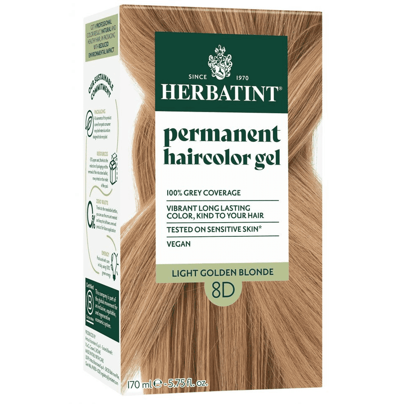 Herbatint Permanent Hair Colour Gel 8D Light Golden Blonde 150ml