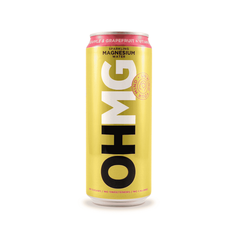 Pineapple & grapefruit flavored sparkling magnesium water with vitamin D in a 330ml bottle by Dennis the Chemist