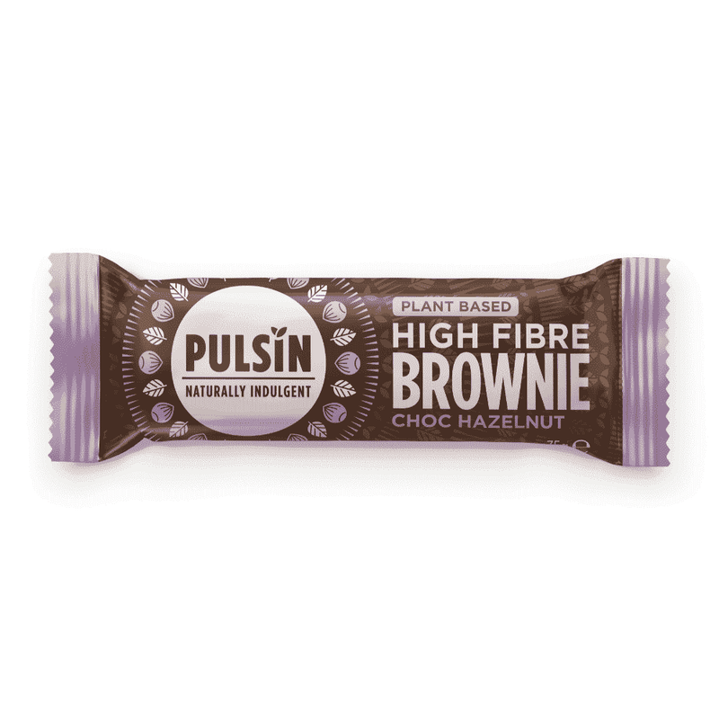 Pulsin Plant Based High Fibre Brownie Hazelnut Choc Chip 18 x 35g CASE