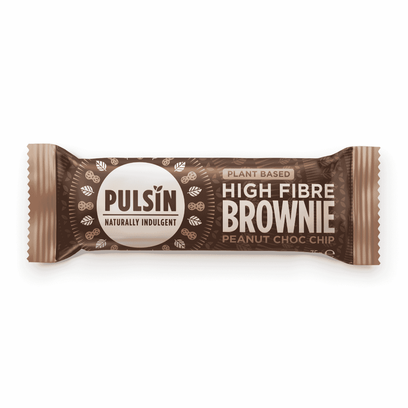 Pulsin Plant Based High Fibre Brownie Peanut Choc Chip 35g SINGLE