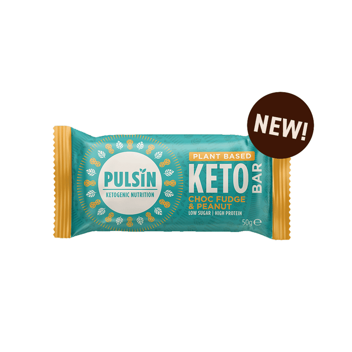 Pulsin Plant Based Keto Bar Choc Fudge & Peanut 18 x 50g CASE