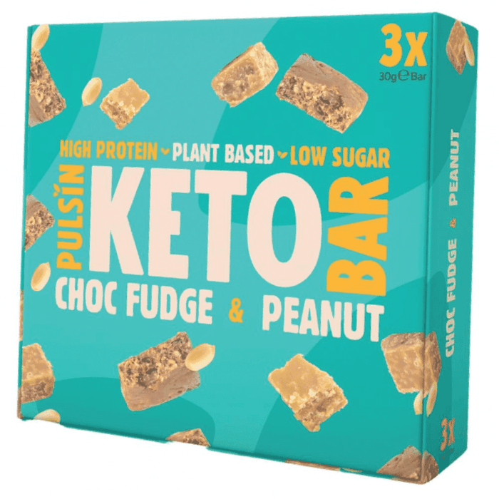 Pulsin Plant Based Keto Bar Choc Fudge & Peanut 3x30g Multipack