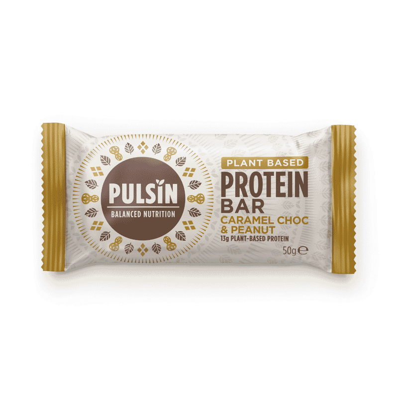 Pulsin Plant Based Protein Bar Caramel Choc & Peanut 50g x 18 CASE