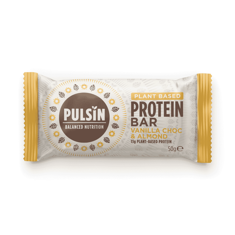 Pulsin Plant Based Protein Bar Vanilla Choc & Almond 18 x 50g CASE