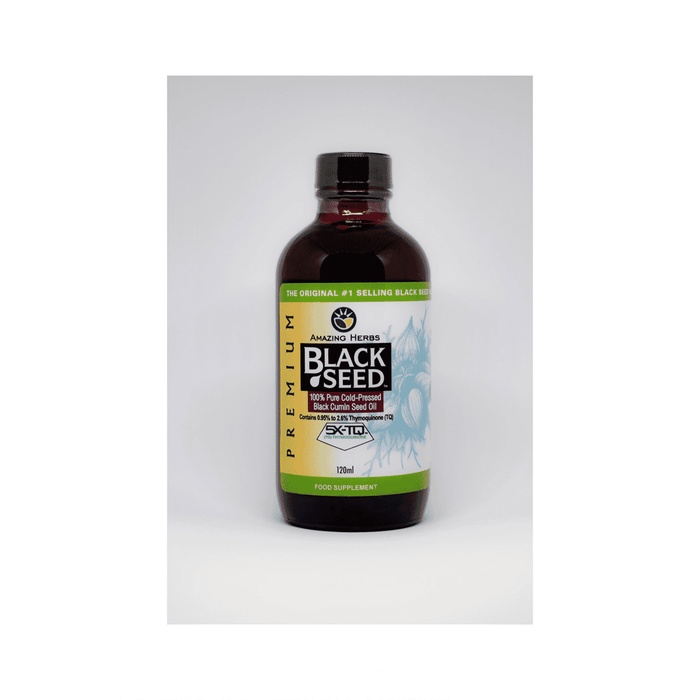 Amazing Herbs Premium Black Seed 100% Pure Cold-Pressed Black Cumin Seed Oil 120ml