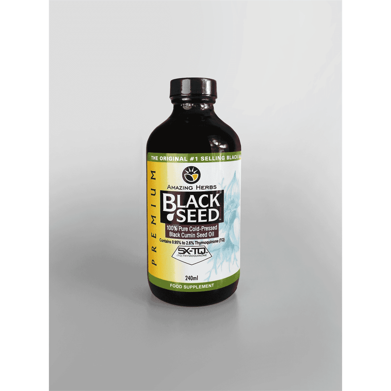 Amazing Herbs Premium Black Seed 100% Pure Cold-Pressed Black Cumin Seed Oil 240ml