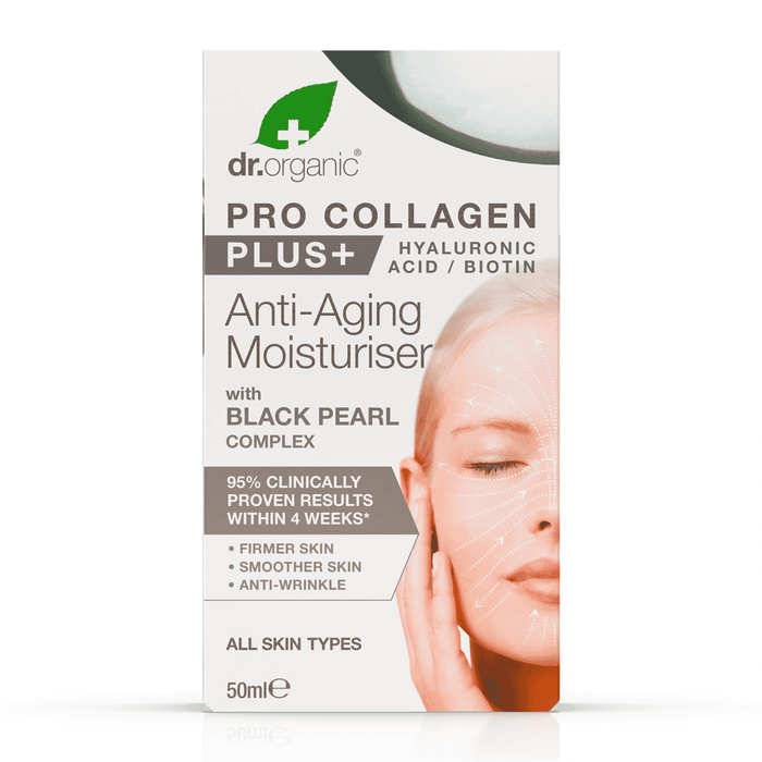 Dr Organic Pro Collagen Plus+ Anti-Aging Moisturiser with Black Pearl Complex 50ml