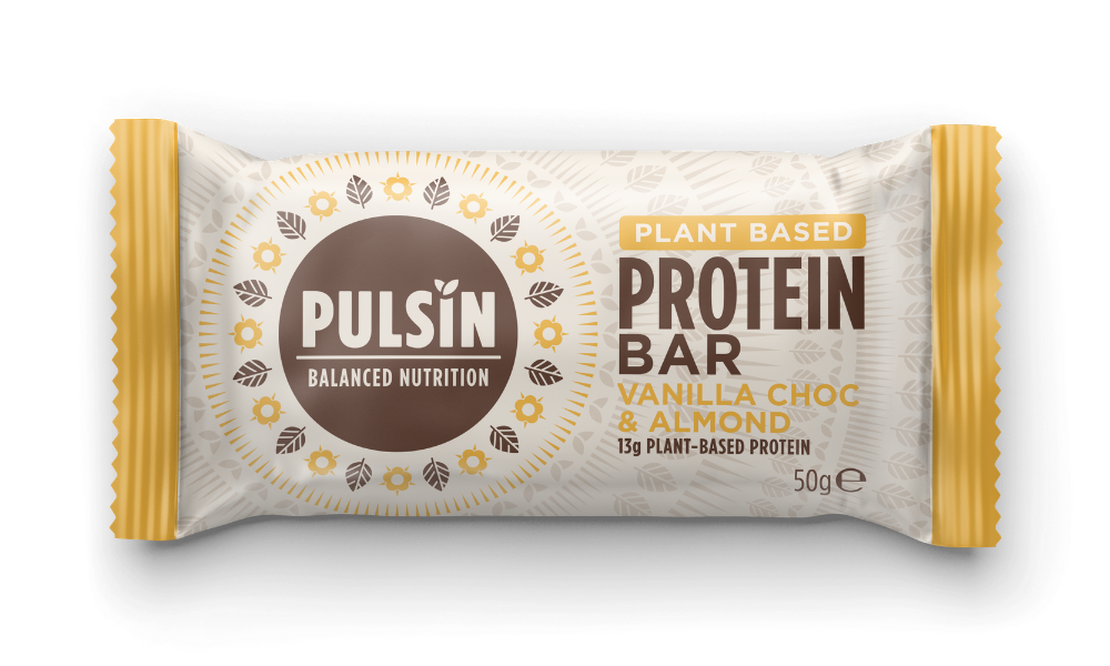 Pulsin Plant Based Protein Bar Vanilla Choc & Almond 50g SINGLE