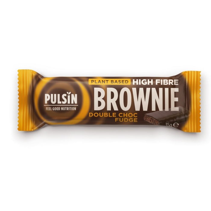 Pulsin Plant Based High Fibre Brownie Double Choc Fudge 35g SINGLE - Dennis the Chemist