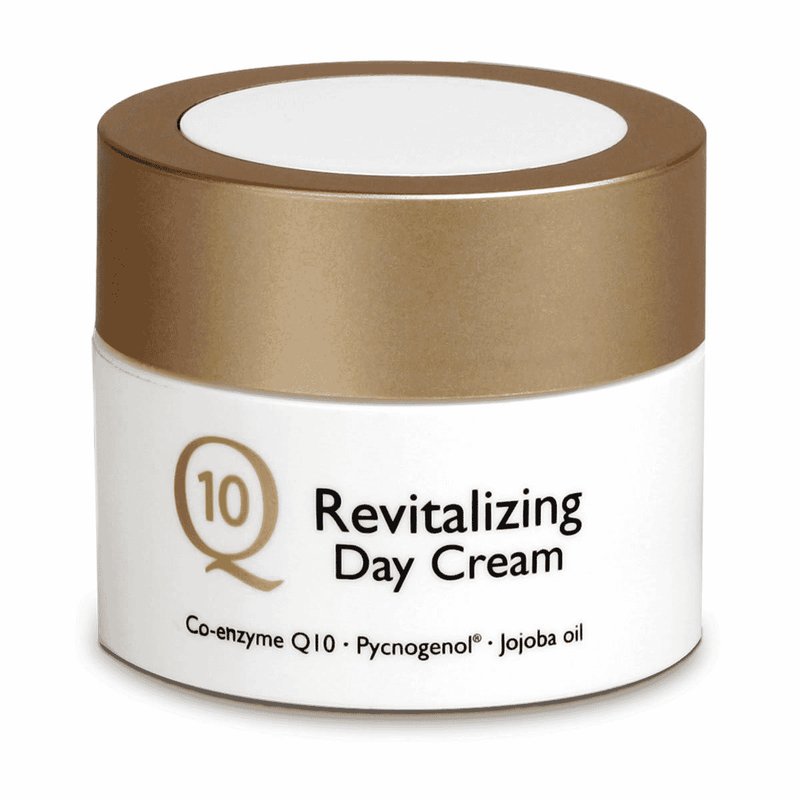 Pharma Nord Q10 Revitalizing Day Cream in 50ml jar, featuring smooth white cream with a silver and blue label on the container.