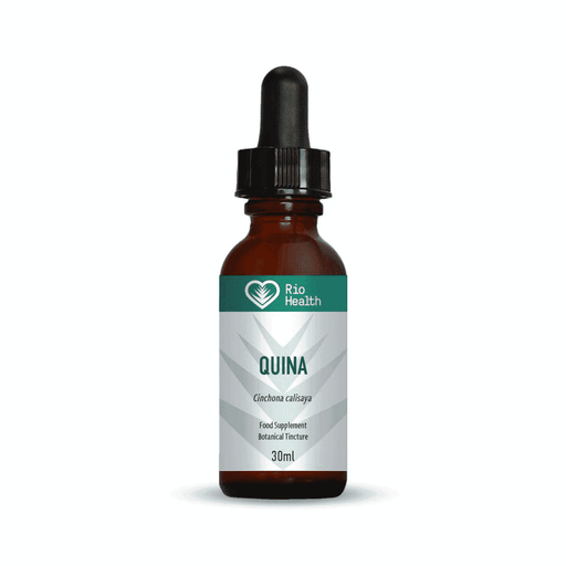 Rio Health Quina 30ml bottle with label showing product name and branding, clear view of the herbal extract container.