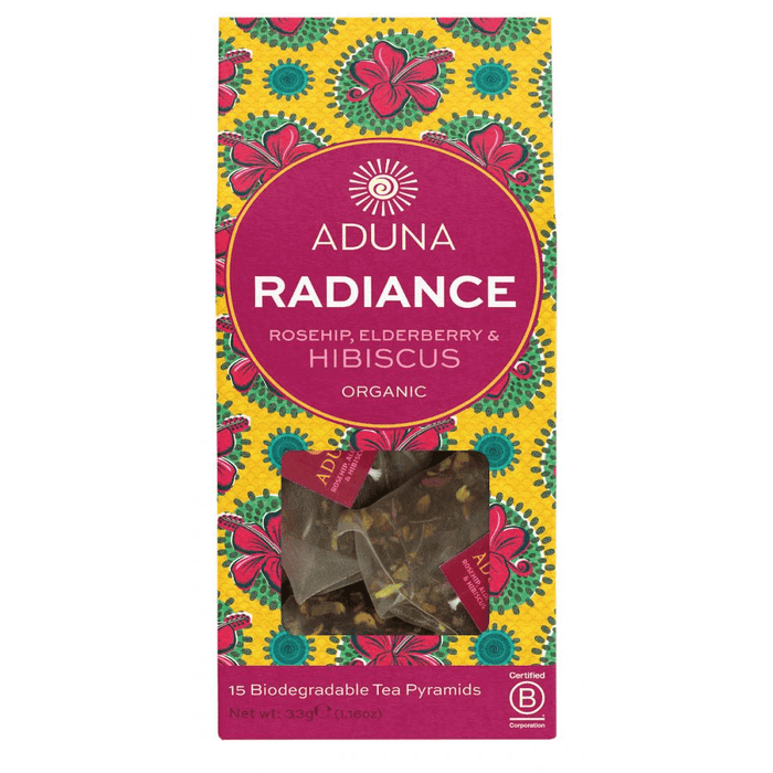 Aduna Radiance Rosehip, Elderberry & Hisbiscus Organic 15 Tea Pyramids