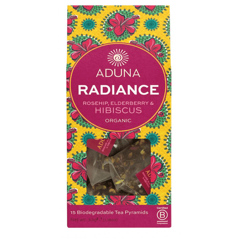 Aduna Radiance Rosehip, Elderberry & Hisbiscus Organic 15 Tea Pyramids