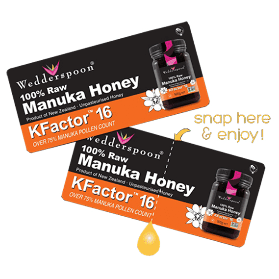 Wedderspoon Raw Monofloral Manuka Honey On The Go  K Factor 16  24s