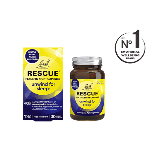 Bach Rescue Peaceful Night Capsules for sleep with Ashwagandha, UK’s No.1 emotional wellbeing brand