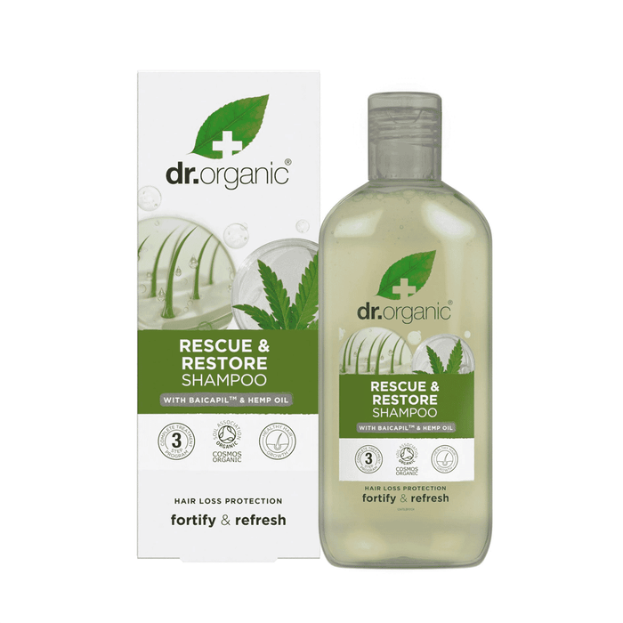 Dr Organic Rescue & Restore Shampoo with Baicapil & Hemp Oil 265ml