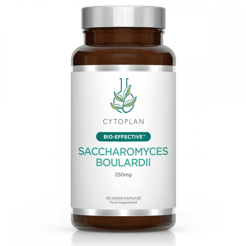 Cytoplan Saccharomyces Boulardii 120s supplement bottle and packaging