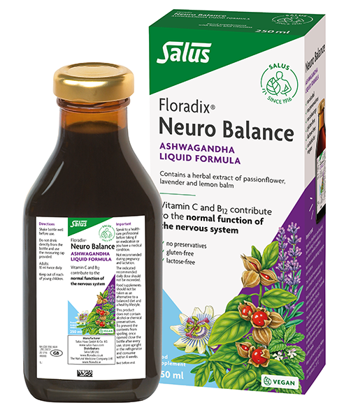 Salus Floradix Neuro Balance Ashwagandha Liquid Formula 250ml - Dennis the Chemist