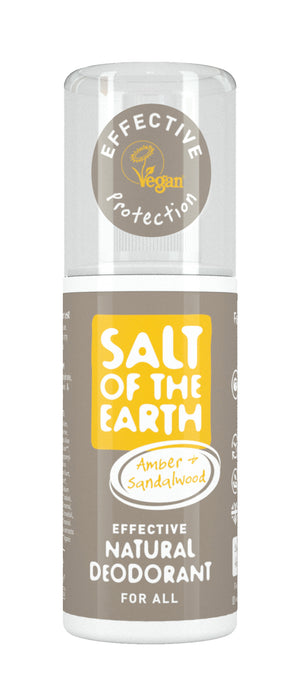 Salt of the Earth Amber & Sandalwood Natural Deodorant Spray 100ml - Dennis the Chemist