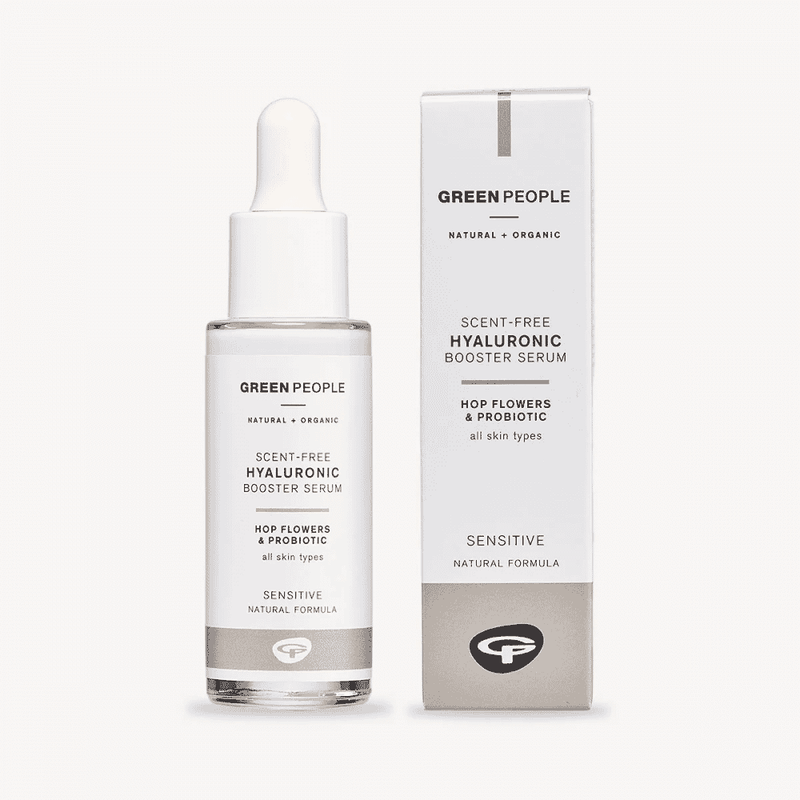 Green People Scent-Free Hyaluronic Booster Serum Hop Flowers & Probiotic (Sensitive) 28ml