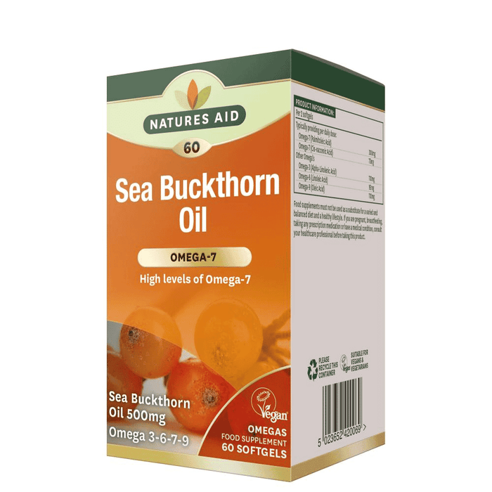 Natures Aid Sea Buckthorn Oil (Omega-7) 60s