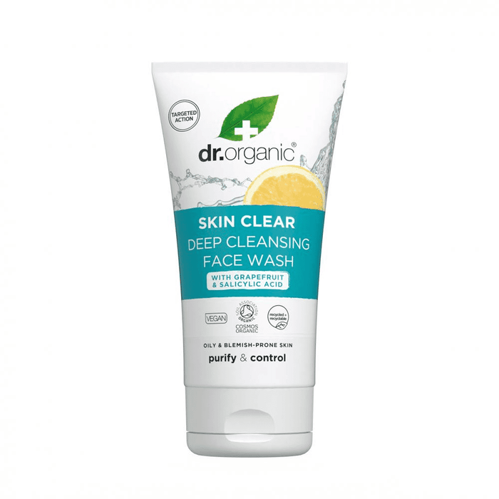 Dr Organic Skin Clear Deep Cleansing Face Wash with Grapefruit & Salicylic Acid 125ml