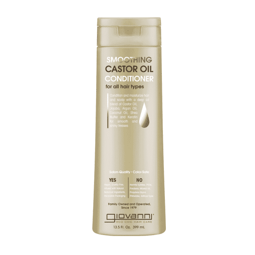 Giovanni Smoothing Castor Oil Conditioner 399ml bottle with label, designed for smooth, shiny hair care.