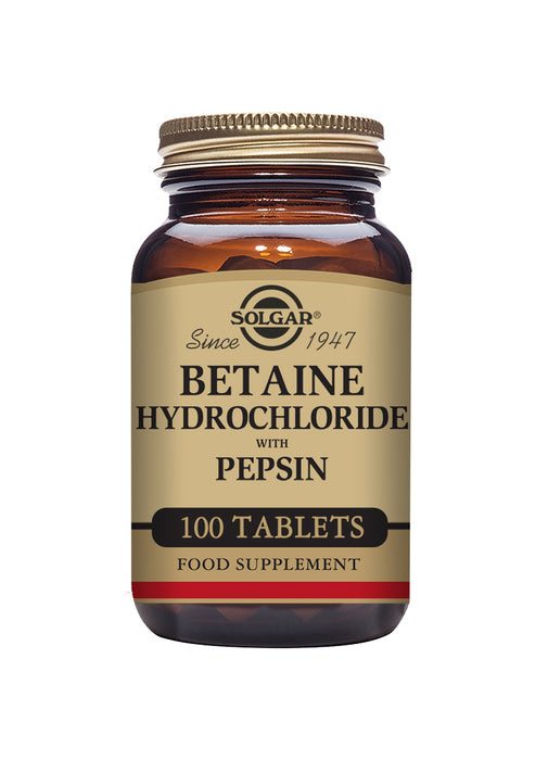 Solgar Betaine Hydrochloride with Pepsin 100's - Dennis the Chemist