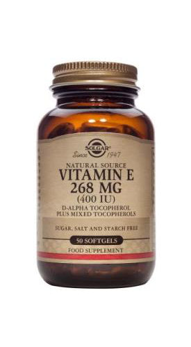 Solgar Natural Source Vitamin E 268mg (400iu) 50 Softgels - Dennis the Chemist