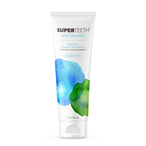 Superteeth Whitening Prebiotic Mineral Toothpaste with Nano-Hydroxyapatite Peppermint 3.4oz - Dennis the Chemist