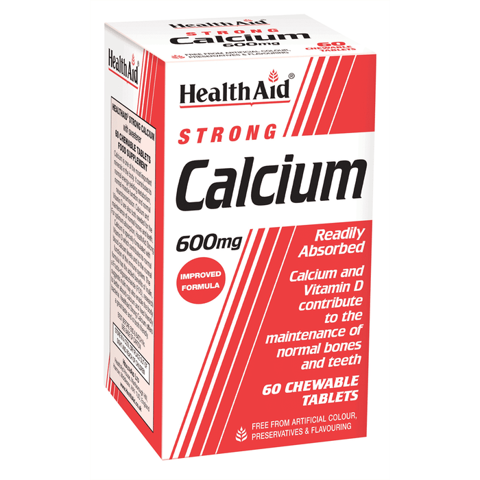 Health Aid Strong Calcium 600mg Chewable 60s - Dennis the Chemist