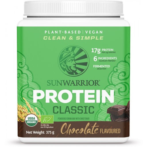 Sunwarrior Protein Classic Chocolate Flavoured 375g - Dennis the Chemist
