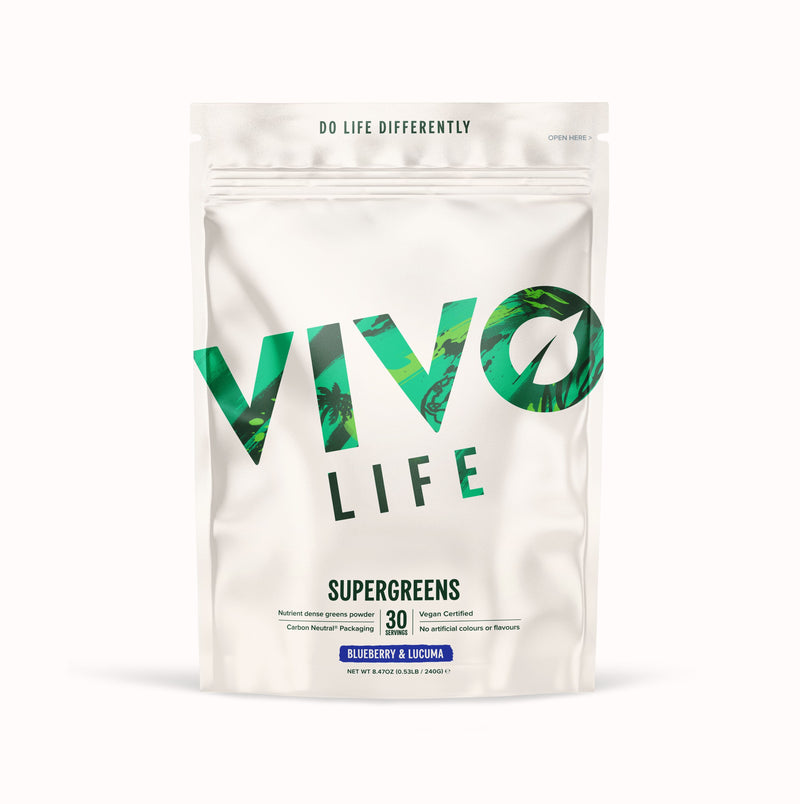 Vivo Life Supergreens Blueberry & Lucuma 240g