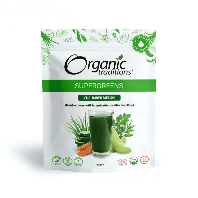 Organic Traditions SuperGreens Cucumber Melon 100g