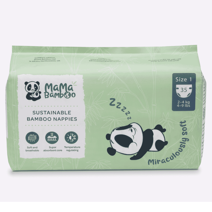 Mama Bamboo Sustainable Bamboo Nappies Size 1 (2-4kg 4-9lb) 35s