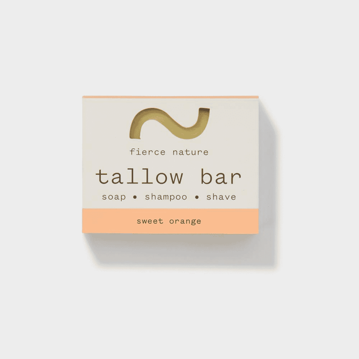 Fierce Nature Tallow Bar Soap Shampoo Shave Sweet Orange 80g