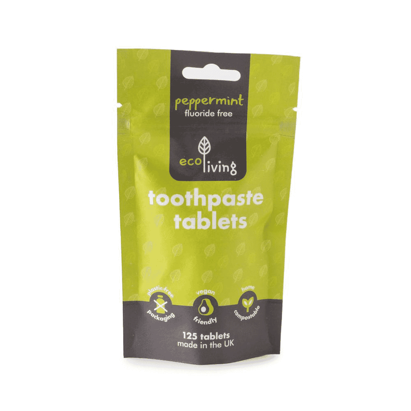 ecoLiving Toothpaste Tablets Peppermint Fluoride Free 125s