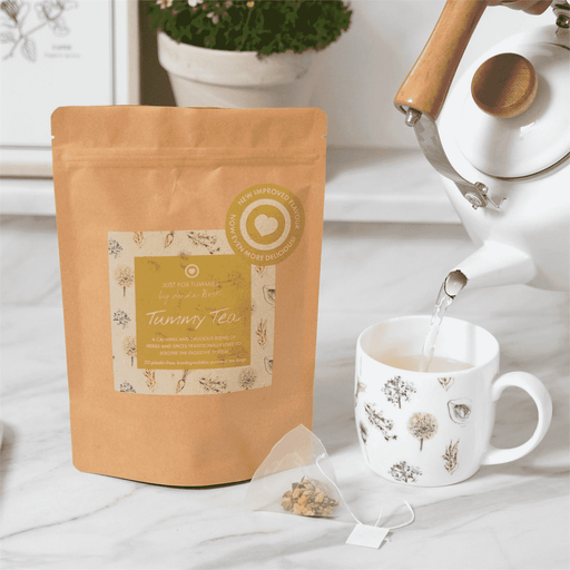 Just For Tummies Tummy Tea 20s, herbal tea box with 20 tea bags, natural ingredients for digestive wellness