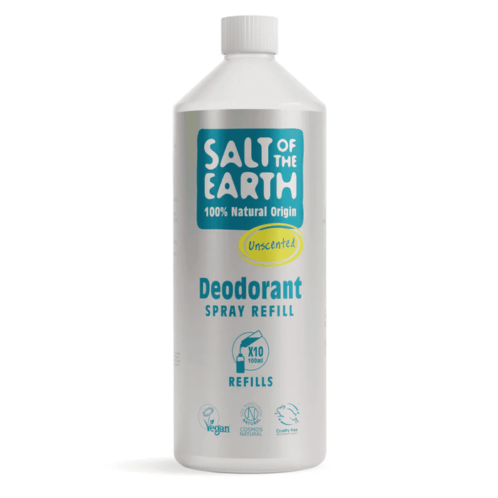 Salt of the Earth Unscented Natural Deodorant Spray Refill 1 Litre