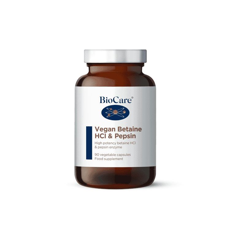 BioCare Vegan Betaine HCI & Pepsin 90s