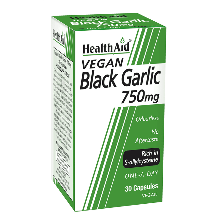 Health Aid Vegan Black Garlic 750mg 30s