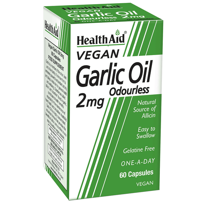 Health Aid Vegan Garlic Oil Odourless 2mg 60s